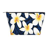 Estampado Flor De Plumeria Frangipani Blanco Tropical, Bolsa de artículos de tocador Bolsa de Maquillaje Bolsa de cosméticos Bolsa de artículos de tocador de Viaje portátil