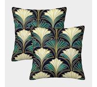 Estampado Floral Art déco Cuadrada Funda De Cojín De Sofá 2 Paquetes Diseño Decorativo Vintage con Patrón Adecuada para Cama,hogar,automóvil,Interior Y Exterior 50x50cm