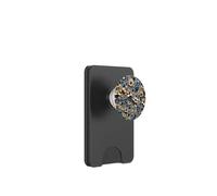 Estampado Floral Beige y Azul con diseño de Hojas PopSockets PopWallet para MagSafe