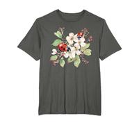 Estampado floral Cottagecore con forma de mariquita, estética de mariquita, niña y mujer Camiseta