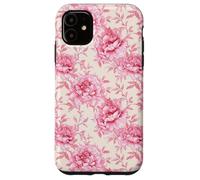Estampado floral de peonías rosas en estilo cottagecore Carcasa para iPhone 11