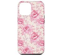 Estampado floral de peonías rosas en estilo cottagecore Carcasa para iPhone 12 Pro Max