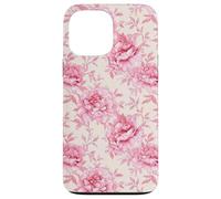 Estampado floral de peonías rosas en estilo cottagecore Carcasa para iPhone 13 Pro Max