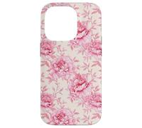 Estampado floral de peonías rosas en estilo cottagecore Carcasa para iPhone 14 Pro