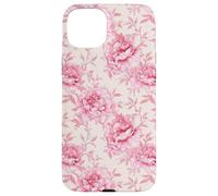 Estampado floral de peonías rosas en estilo cottagecore Carcasa para iPhone 15 Plus