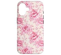Estampado floral de peonías rosas en estilo cottagecore Carcasa para iPhone 16