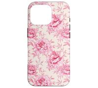 Estampado floral de peonías rosas en estilo cottagecore Carcasa para iPhone 16 Pro