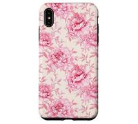 Estampado floral de peonías rosas en estilo cottagecore Carcasa para iPhone XS Max