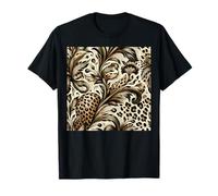 Estampado Floral Leopardo Animales Artísticos Boho Safari Naturaleza Camiseta