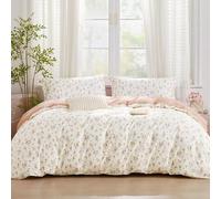 Estampado Floral PequeñO Funda Nórdica Cama 90 Rosa Amarillo Microfibra Extra Suave Transpirable Juego de Cama 3 Piezas, Funda Nórdica 150 X 220cm y 2 Funda de Almohada 50 X 75cm