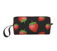 Estampado Fresa Rosa Fresa, Bolsa de Maquillaje Bolsa de cosméticos Bolsa de artículos de tocador de Viaje portátil Bolsa de Maquillaje