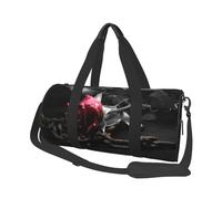 Estampado gótico de Rosas Negras, Bolsa de Viaje de Gran Capacidad, Bolso Redondo, Bolsa de Viaje Deportiva, Bolsa de Mano, Bolsa de Fitness