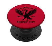 Estampado Grande Negro de Liverpool Mersey City Desde 1207 con Forma de pájaro PopSockets PopGrip Adhesivo