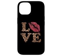Estampado Leopardo AMOR Labios rojos Carcasa para iPhone 14