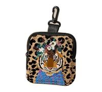 Estampado Leopardo Tigre Estilo Y2K Monedero Bolsa Cremallera Impermeable Mini Portallaves Auriculares Multifuncional