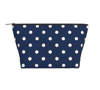 Estampado Lunares Blanco Azul Marino, Bolsa de artículos de tocador Bolsa de Maquillaje Bolsa de cosméticos Bolsa de artículos de tocador de Viaje portátil