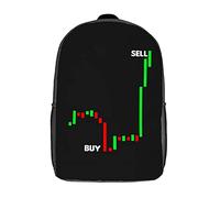 Estampado Mochila De Viaje Bolsa De Valores del Mercado De Comercio Bolsa para Portátil Unisex Bolso Mochila para Gimnasio, Viajes, Adolescente, 42X32X14Cm