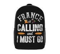 Estampado Mochila De Viaje La Divertida Francia Está Llamando Backpack Poliéster Bolsa De Deporte para Viajes, Trabajo, Mujeres, 42X32X14Cm