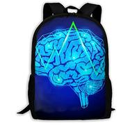 Estampado Mochila Portatil Cerebro con Onda Backpack con Compartimento Bolsa para Portátil para Escuela, Viaje, Adolescente, 42X32X14Cm