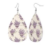 Estampado Morado Con Lazo Lavanda Mujer Pendientes Colgantes Ligeros Pendientes Largos Pendiente De Gancho Para Uso Diario Boda Regalo