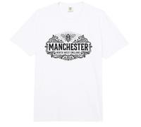 Estampado Negro Adornado con Abeja del Manchester North England Comfort Colors Adult Heavyweight T-Shirt