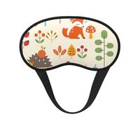 Estampado otoñal con búho, zorro, ardilla y pájaros, Cubiertas oculares completas, antifaces para dormir que bloquean la luz, orejeras opacas para dormir