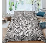 Estampado Paisley Juego De Ropa De Cama Juego De Funda Nórdica 3D Funda De Edredón De Microfibra Suave con Fundas De Almohada, Funda De Edredón Juego De 3 Piezas King（220x240cm）