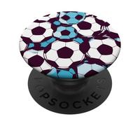 Estampado para fanáticos del fútbol Love The Games, Vintage, Azul PopSockets PopGrip Adhesivo