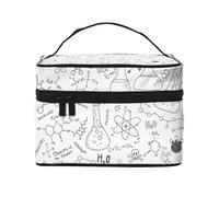 Estampado Química Negro Blanco, Bolsa de Maquillaje Bolsa de cosméticos Bolsa de artículos de tocador de Viaje portátil Estuche para lápices Bolsa de artículos de tocador