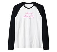 Estampado Rosa con la Escritura a Mano de Darcy con más Ardor de Jane Austen Camiseta Manga Raglan