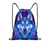 Estampado Tie-Dye De Husky Siberiano Hombre Mujer Bolsa De Gimnasio Ligera Mochilas Deportiva Casual Mochila De Cuerdas Para Natación Yoga Senderismo Playa