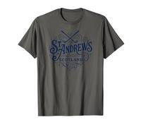 Estampado Vintage de St. Andrews Scotland Golf Navy Camiseta