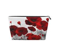 Estampados de Flores de Amapola roja, Bolsa de artículos de tocador Bolsa de Maquillaje Bolsa de cosméticos Bolsa de artículos de tocador de Viaje portátil