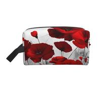Estampados de Flores de Amapola roja, Bolsa de Maquillaje Bolsa de cosméticos Bolsa de artículos de tocador de Viaje portátil Organizador de Bolsa de Maquillaje