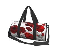 Estampados de Flores de Amapola roja, Bolsa de Viaje de Gran Capacidad, Bolso Redondo, Bolsa de Viaje Deportiva, Bolsa de Mano, Bolsa de Fitness