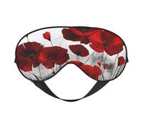 Estampados de flores de amapola roja, Cubreojos completos Antifaz bloqueador de luz Antifaz para dormir Antifaz suave con los ojos vendados Noche