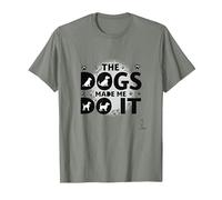 Están Comiendo a los Perros me hicieron Hacerlo - Humor Divertido para Mascotas Camiseta, Hombre, Verde Militar Jaspeado, XXL