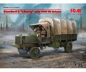 Estándar B Liberty Con WWI US Drivers 1 :3 5 Plástico Modelo Kit Icm