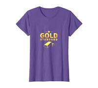 Estándar Dorado para niñas: diseño de Estrellas de Lujo Camiseta, Mujer, Morado Jaspeado, XS