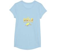 Estándar Dorado para niñas: diseño de Estrellas de Lujo Camiseta, Niñas, Azul Bebé, L