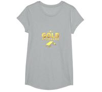 Estándar Dorado para niñas: diseño de Estrellas de Lujo Camiseta, Niñas, Gris Jaspeado, M