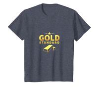 Estándar Dorado para niñas: diseño de Estrellas de Lujo Camiseta, Niños, Azul Jaspeado, 12 años
