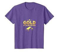Estándar Dorado para niñas: diseño de Estrellas de Lujo Camiseta, Niños, Morado Jaspeado, 2 años
