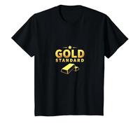 Estándar Dorado para niñas: diseño de Estrellas de Lujo Camiseta, Niños, Negro, 2 años