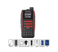 (Estándar rojo) Walkie Talkie UV-16M inalámbrico de frecuencia de copia multibanda AM FM USB-C portátil