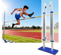 Estándares de salto de alta resistencia para pista y campo, barra de medición de aluminio con base estable, par de ayuda de entrenamiento profesional