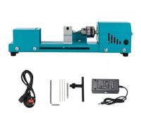 Estándares de tornos de herramientas 未处理 Mini Lathe Beads Polisher Machine DIY CNC Machining for Table Woodworking Wood DIY Tool Lathe Standard Set 6 in 1(Blauw)