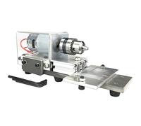 Estándares de tornos de herramientas 未处理 Mini Woodworking DIY Lathe, Lathe Beads Polisher Machine with Power Adapter, CNC Machining for Table Woodworking Wood, 12-24V DC