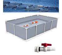 Estanque de cría temporal de lona de PVC con sistema de drenaje para organismos marinos, caja de almacenamiento de agua al aire libre, 3 x 1 x 0,5 m