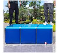 Estanque de lona con marco de acero y válvula de drenaje, gran tanque de agua para acuicultura, ideal para natación y uso al aire libre